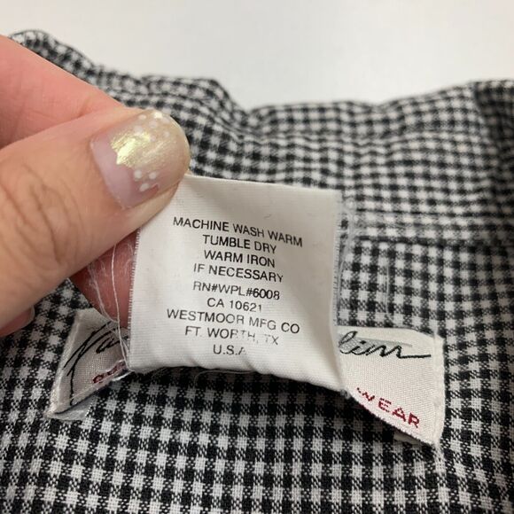 Vintage Panhandle Slim Metal Snap Button Shirt M Medium Check Western Yoke - Picture 10 of 12